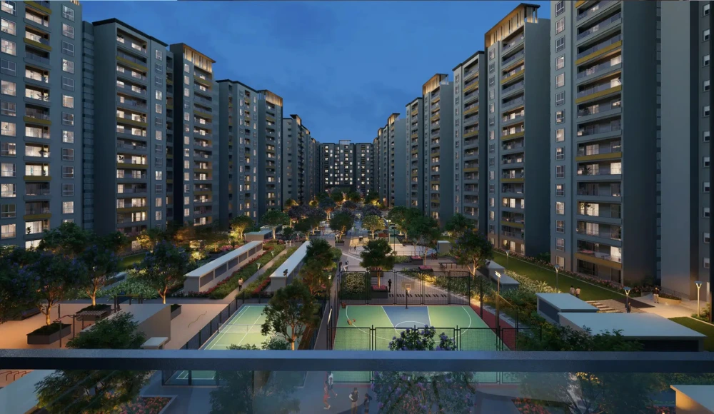 Brigade Eternia Yelahanka exterior night view