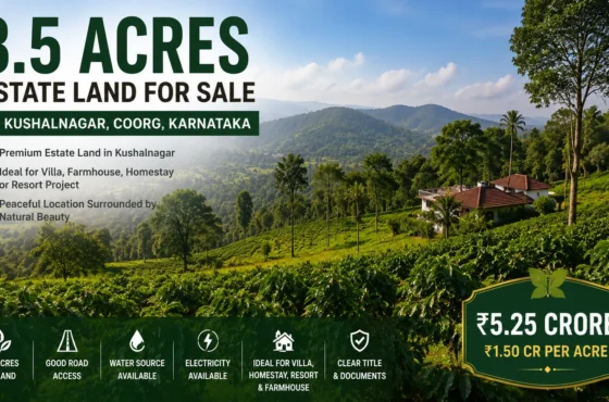 3.5 Acre Estate Land for Sale in Kushalnagar, Coorg