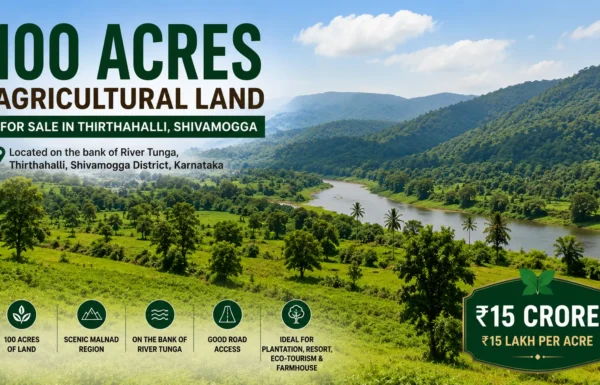 100 Acre Agricultural Land for Sale in Thirthahalli, Shivamogga